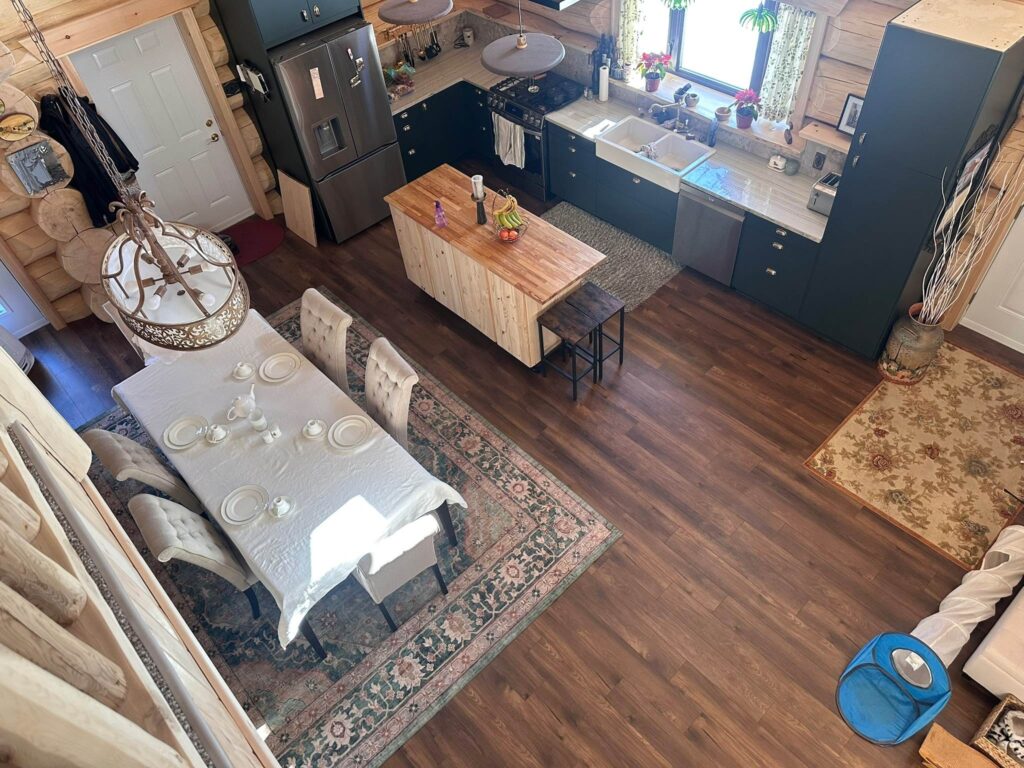 dining room and kitchen from above